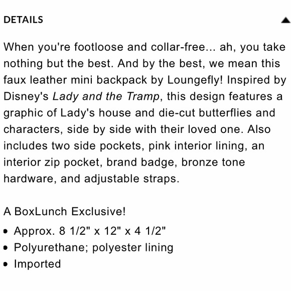 DISNEY LOUNGEFLY Lady & the Tramp BACKPACK SET! - Picture 6 of 16